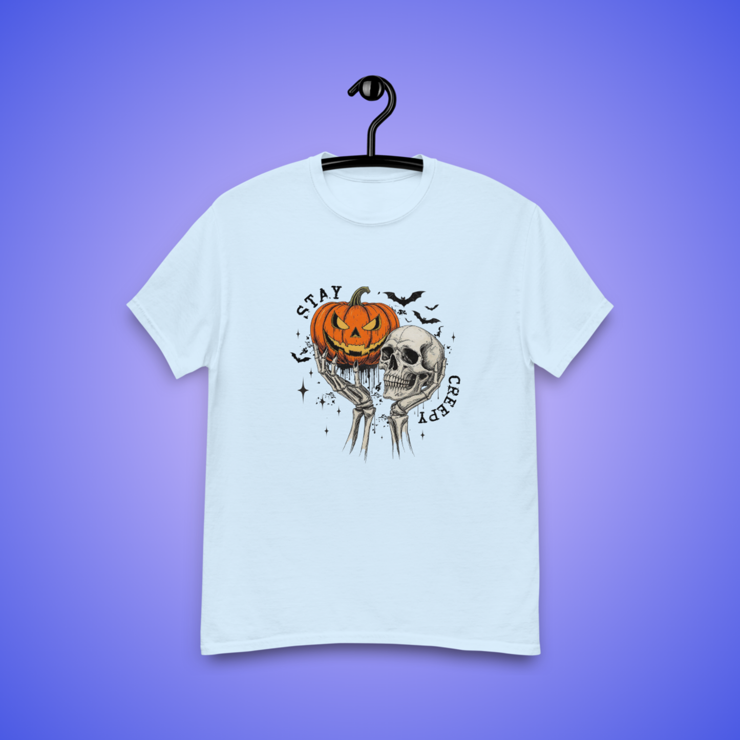 Stay Creepy Halloween T-shirt – Pumpkin & Skull Vintage Graphic
