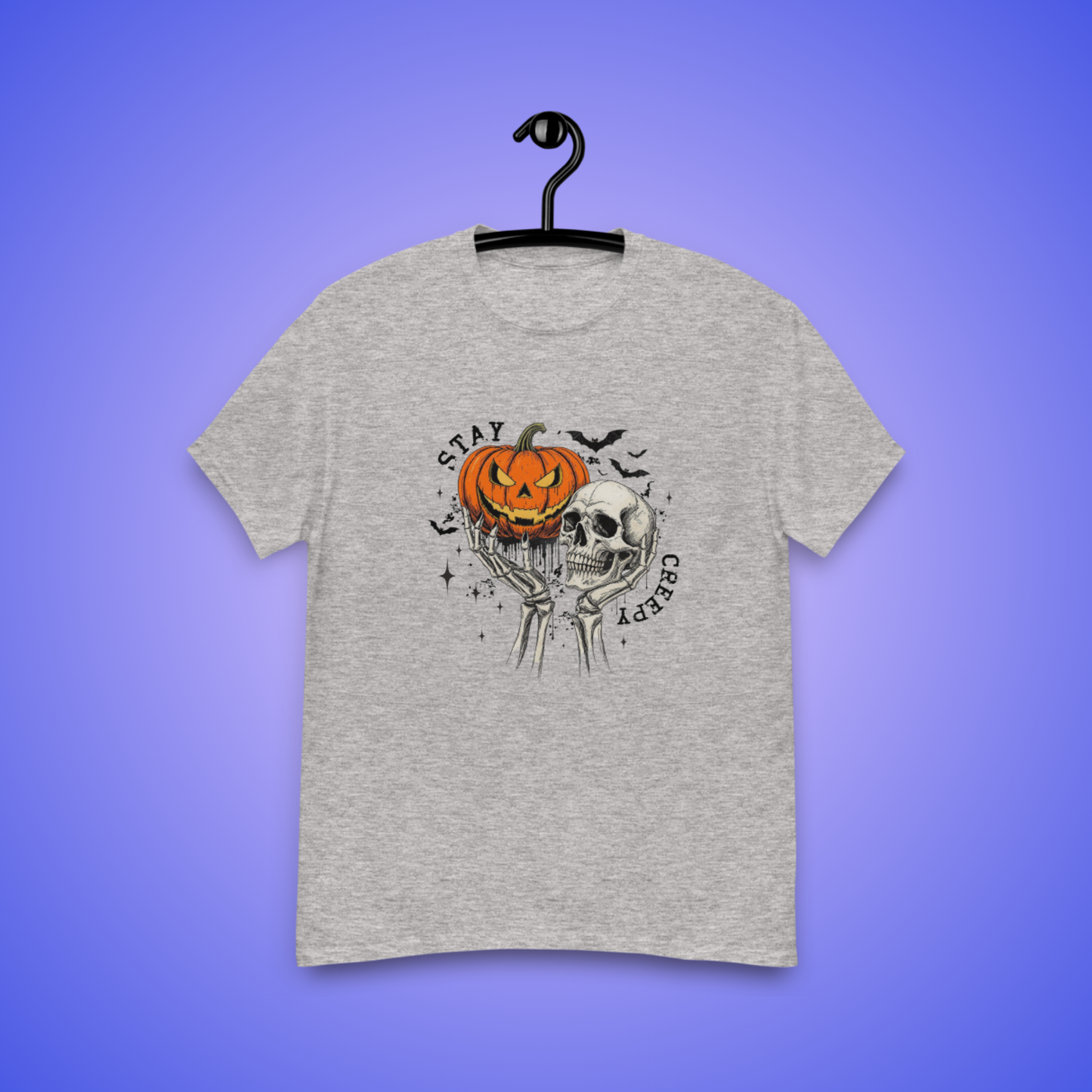 Stay Creepy Halloween T-shirt – Pumpkin & Skull Vintage Graphic