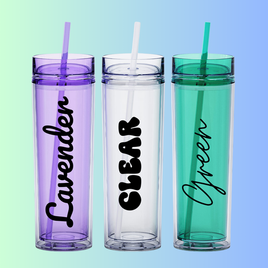 Personalized Skinny Acrylic Tumblers | 16oz