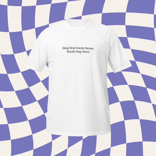 boom bop BAM t-shirt — minimalist edition