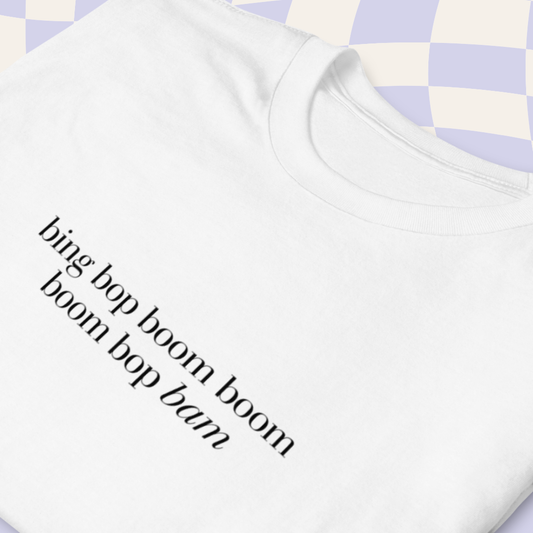 boom bop BAM t-shirt — minimalist edition