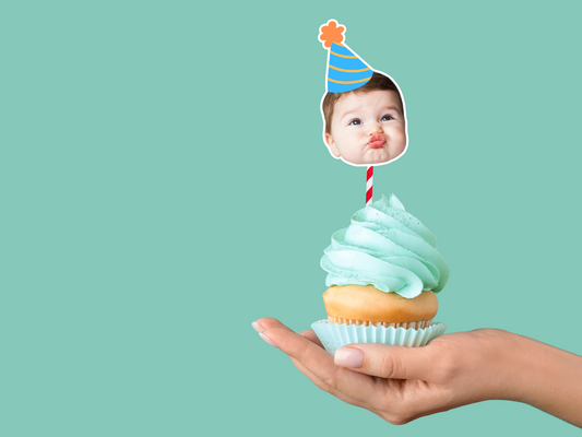 Custom Face Birthday Cupcake Toppers