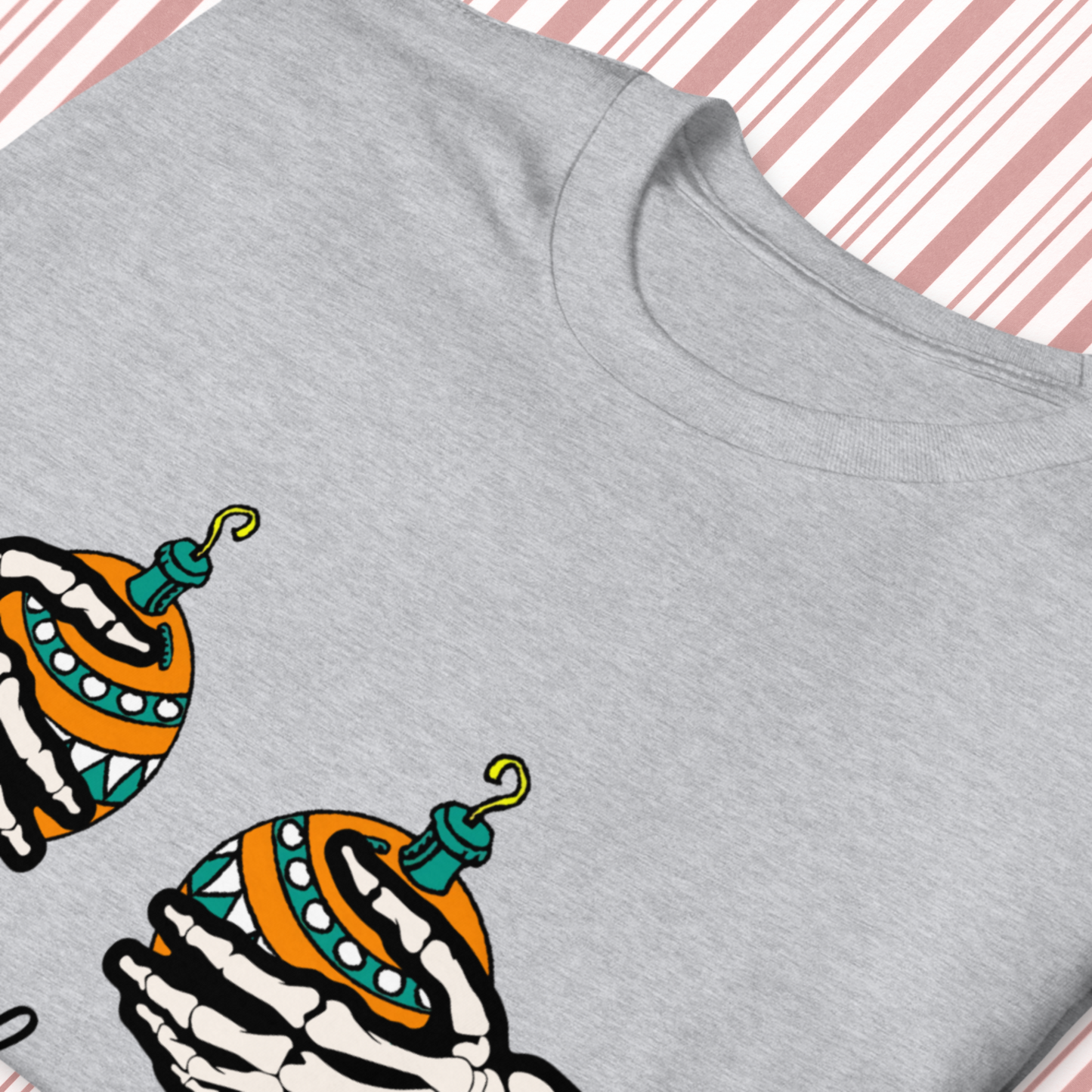 Skeleton Ornament Boob Holders Christmas Shirt