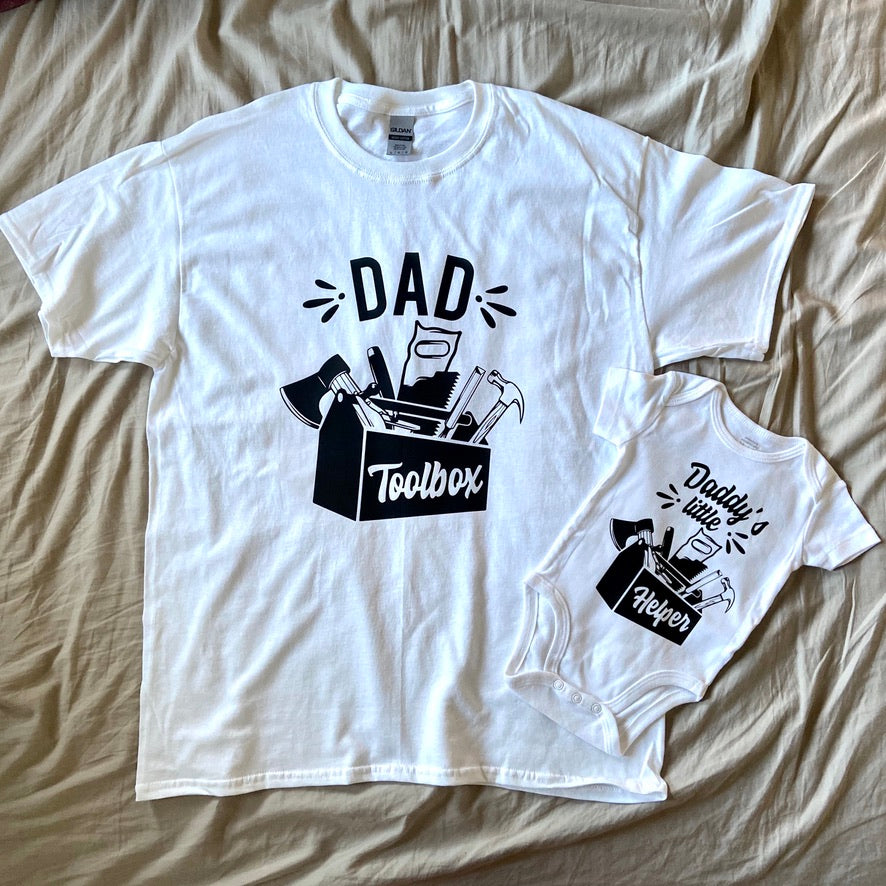 Dad Toolbox Daddy's Little Helper Matching Shirt Set