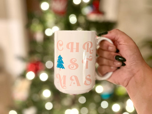 Christmas Cartoon Tree Mug 15oz