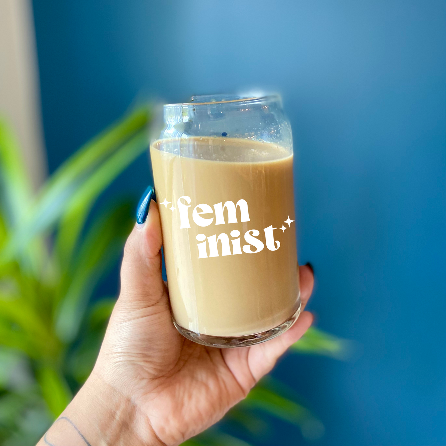 Feminist Beer Can Glass