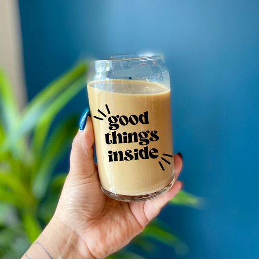 good things inside Beer Can Glass | 16oz