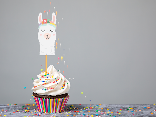 Llama Face Cupcake Toppers