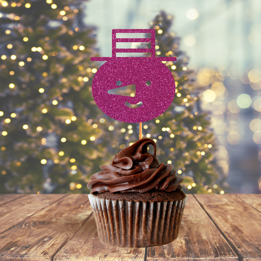 Snowman Face Cupcake Toppers
