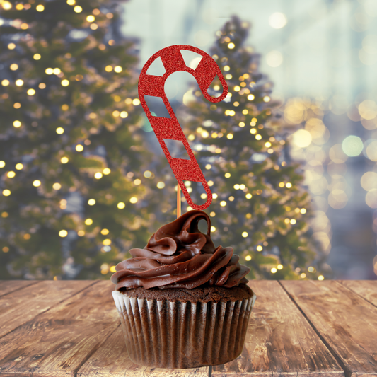 Candy Cane Cupcake Toppers