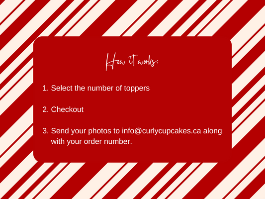 Custom Face Christmas Cupcake Toppers | Santa Hats