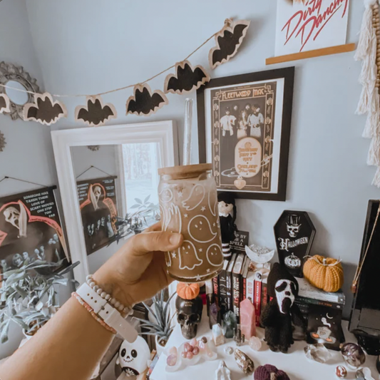 Cute Ghost Pattern Halloween Beer Can Glass | 16oz