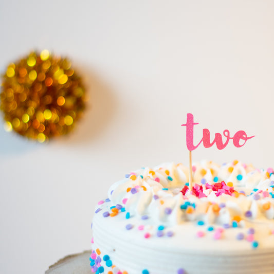 Two Glitter Cupcake Toppers Pack