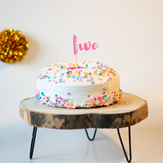 Five Glitter Cupcake Toppers Pack