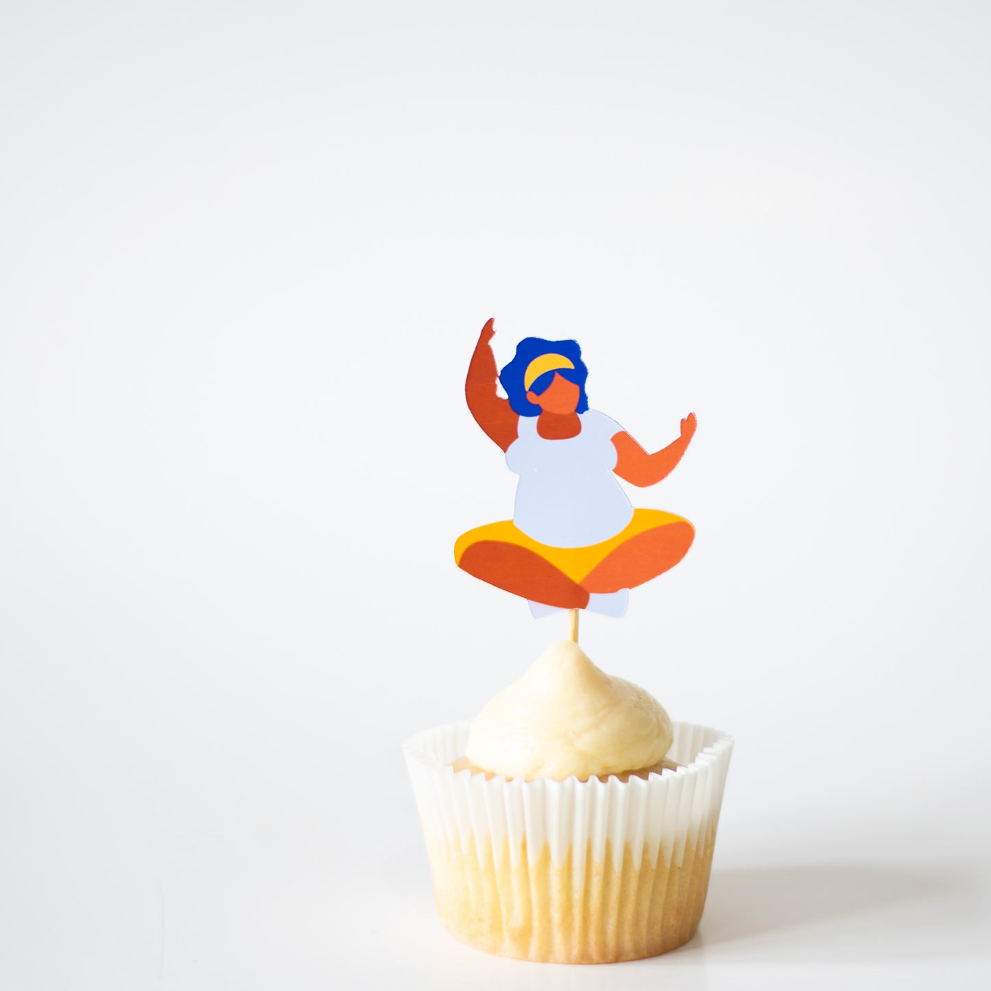 Black Woman Yoga Pose Cupcake Toppers