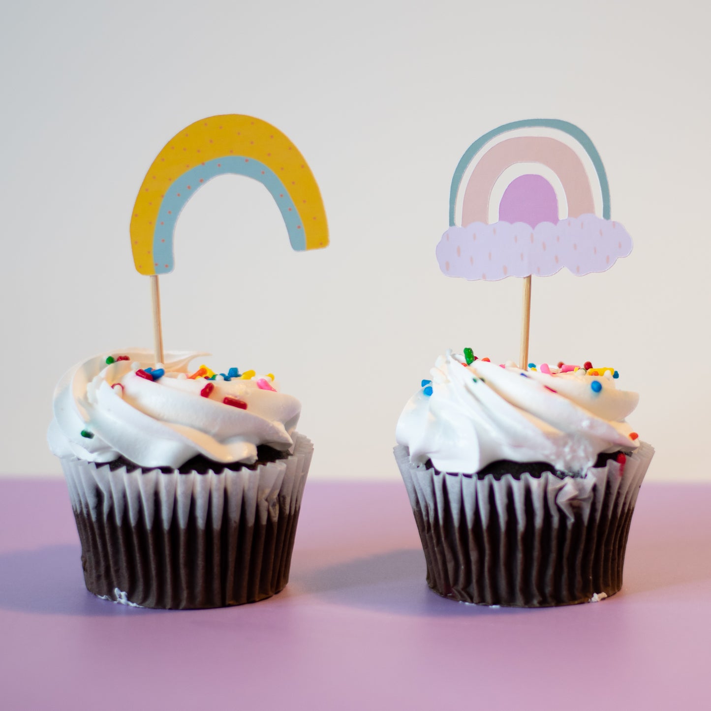 Organic Rainbow Cupcake Toppers