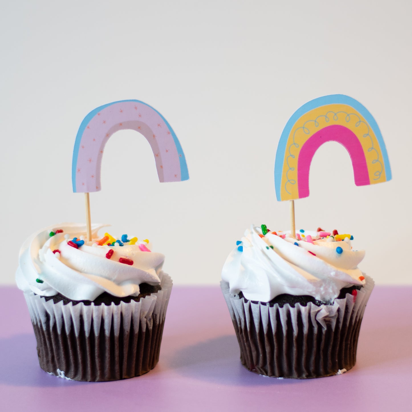 Organic Rainbow Cupcake Toppers