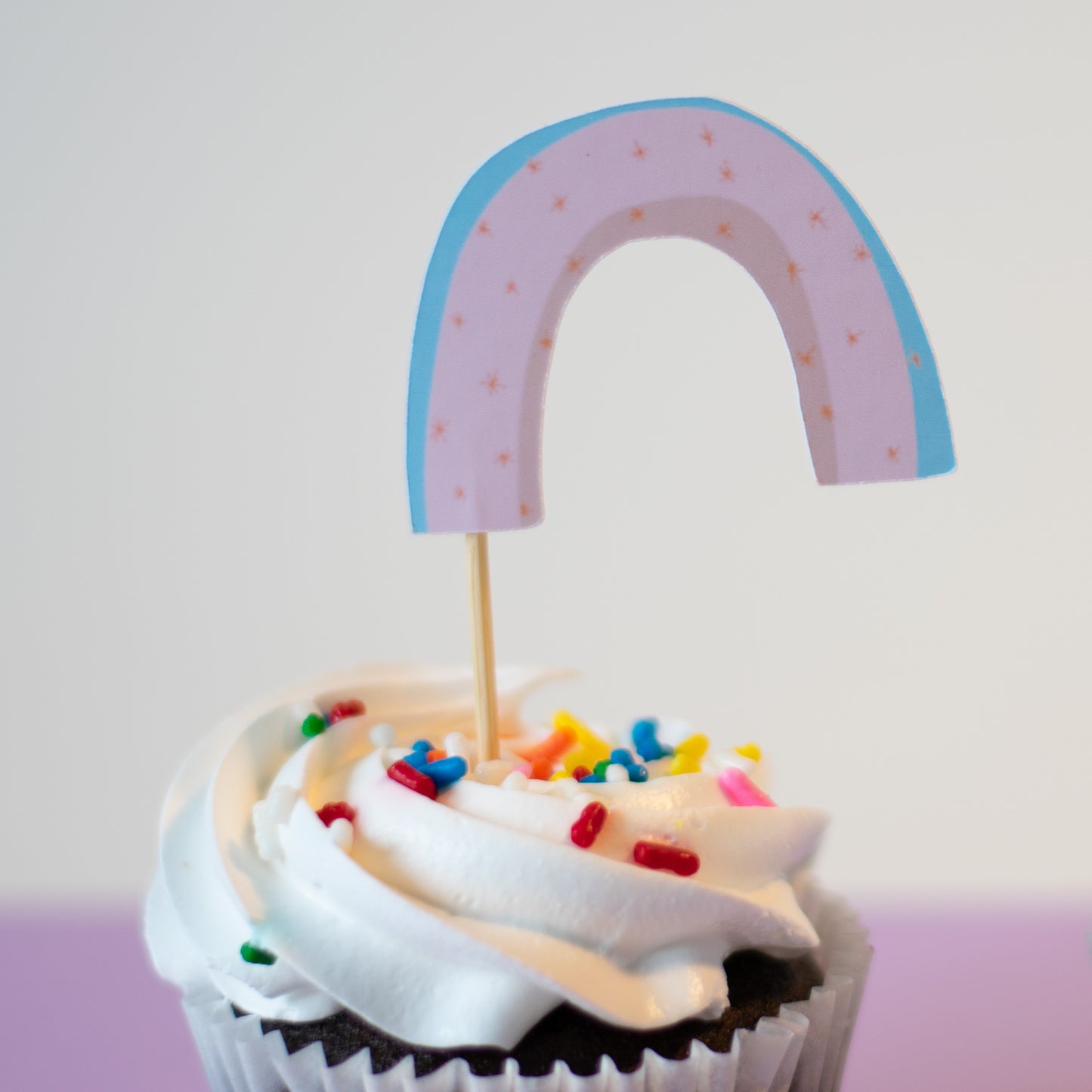 Organic Rainbow Cupcake Toppers
