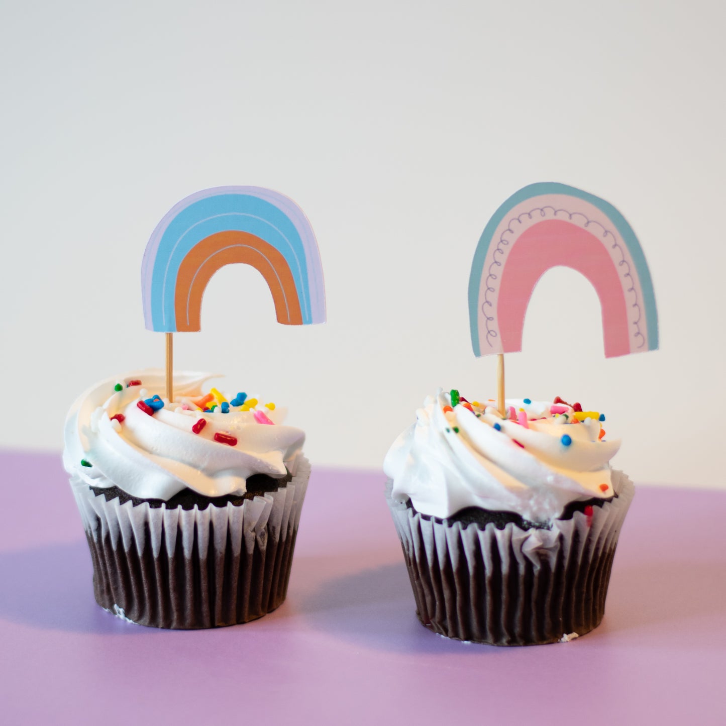Organic Rainbow Cupcake Toppers