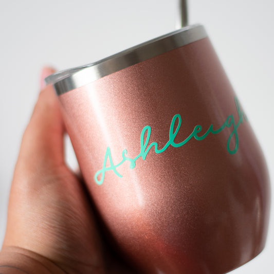 Custom Rose Gold Wine/Coffee Tumbler
