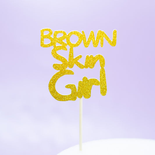 Brown Skin Girl Cupcake Toppers