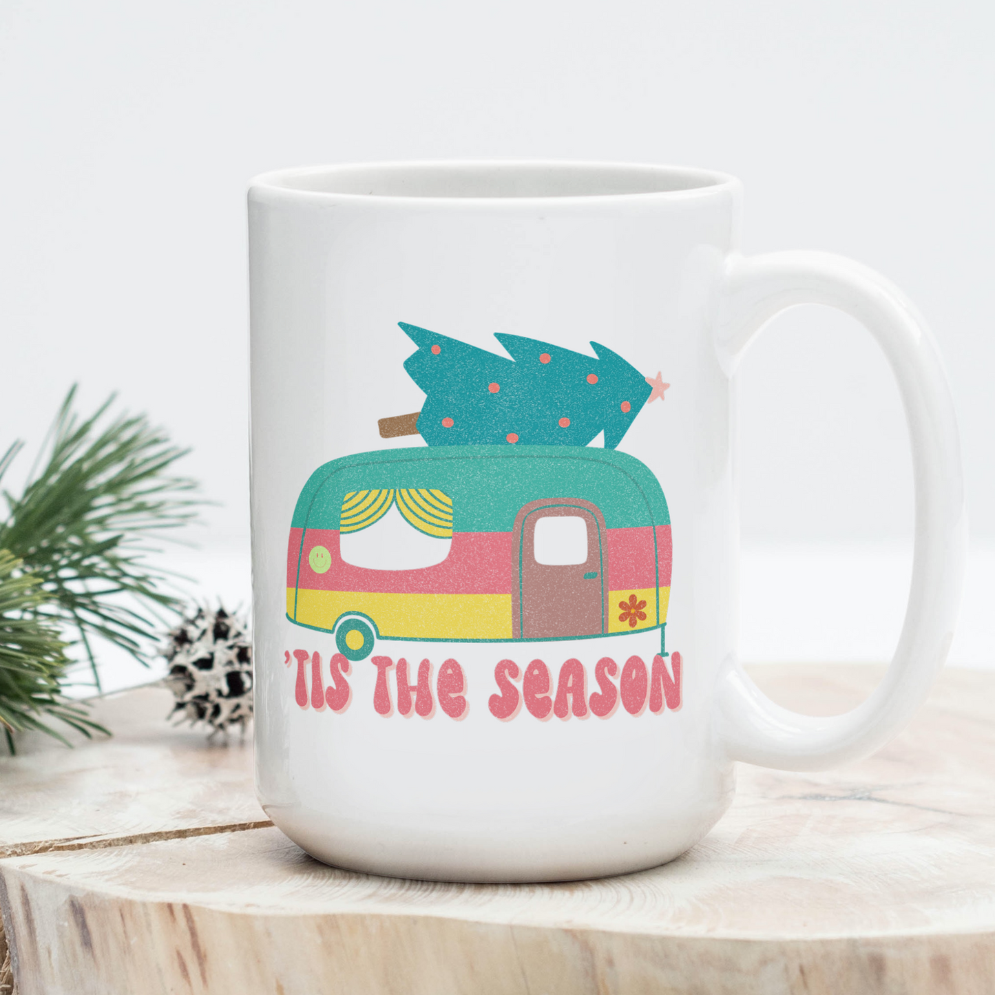 Groovy Christmas Camp Trailer Mug