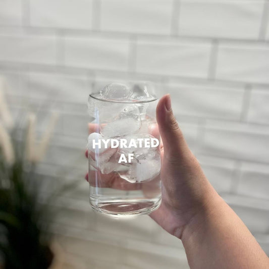 Hydrated AF Beer Can Glass