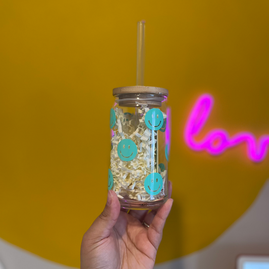 Smiley Face Beer Can Glass | 16oz