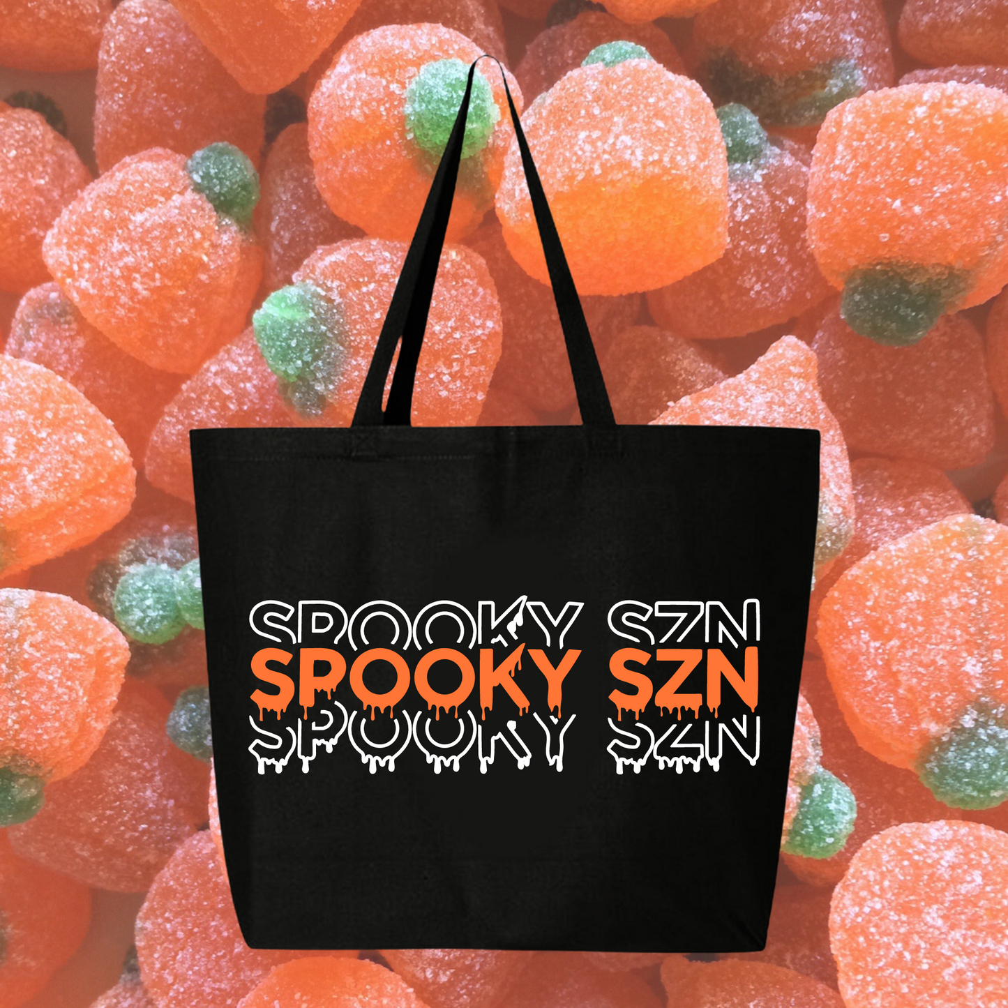 SPOOKY SZN Canvas Gusseted Jumbo Tote Bag