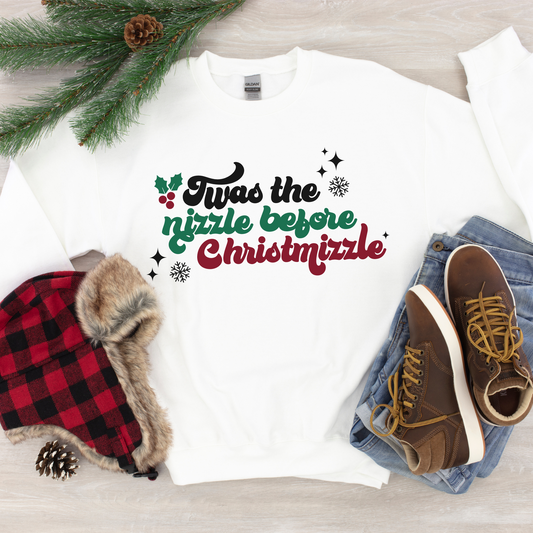 Twas the nizzle before Christmizzle Unisex Crewneck Sweatshirt