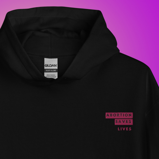 Abortion Saves Lives Unisex Embroidered Hoodie