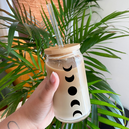 Moon Phases Beer Can Glass