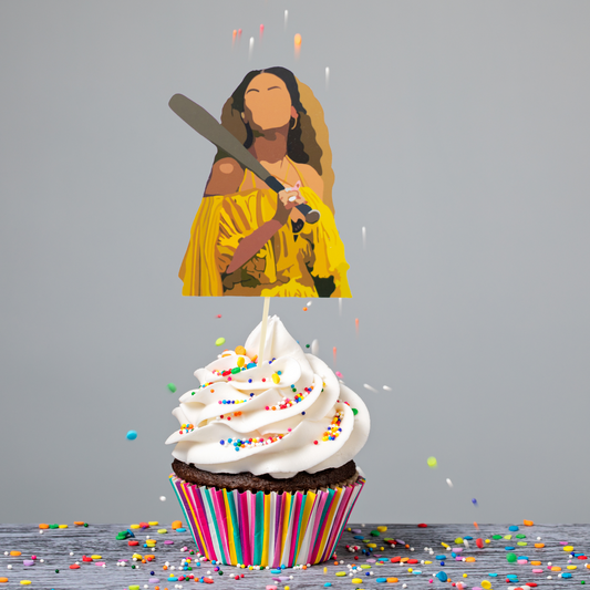 Beyoncé Lemonade Cupcake - Bey with a Baseball Bat