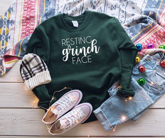 Resting Grinch Face Crewneck Sweatshirt