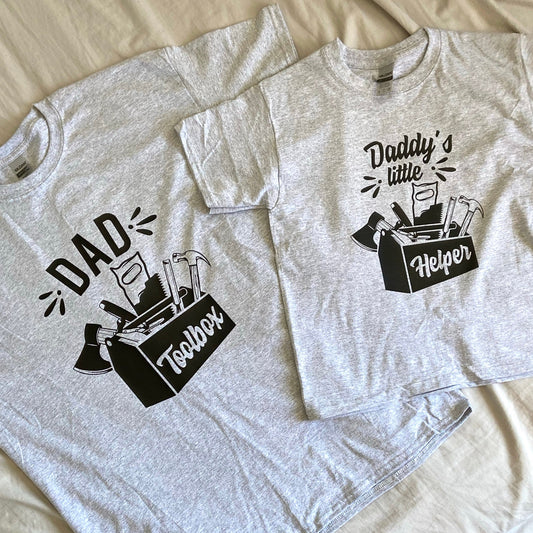 Dad Toolbox Daddy's Little Helper Matching Shirt Set