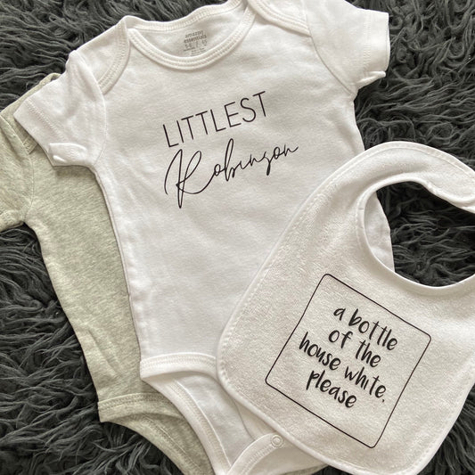 Custom Last Name Onesie/Bodysuit - “Littlest” Onesie/Bodysuit