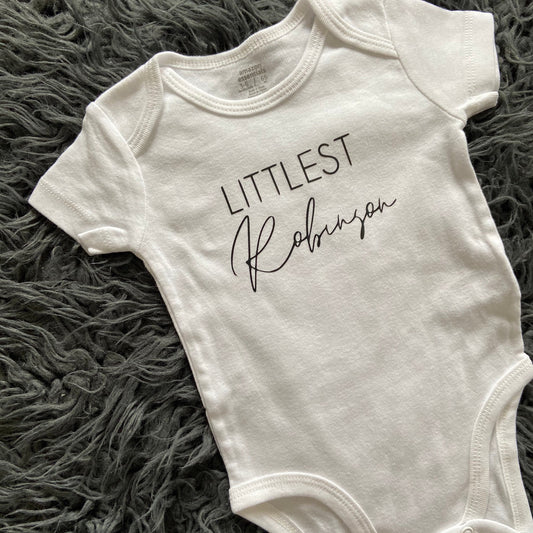Custom Last Name Onesie/Bodysuit - “Littlest” Onesie/Bodysuit
