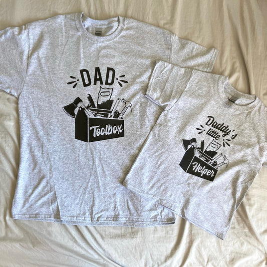 Dad Toolbox Daddy's Little Helper Matching Shirt Set