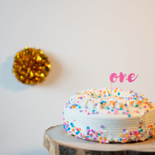 One Glitter Cupcake Toppers Pack
