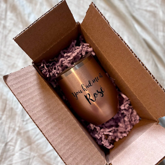 Custom Rose Gold Wine/Coffee Tumbler