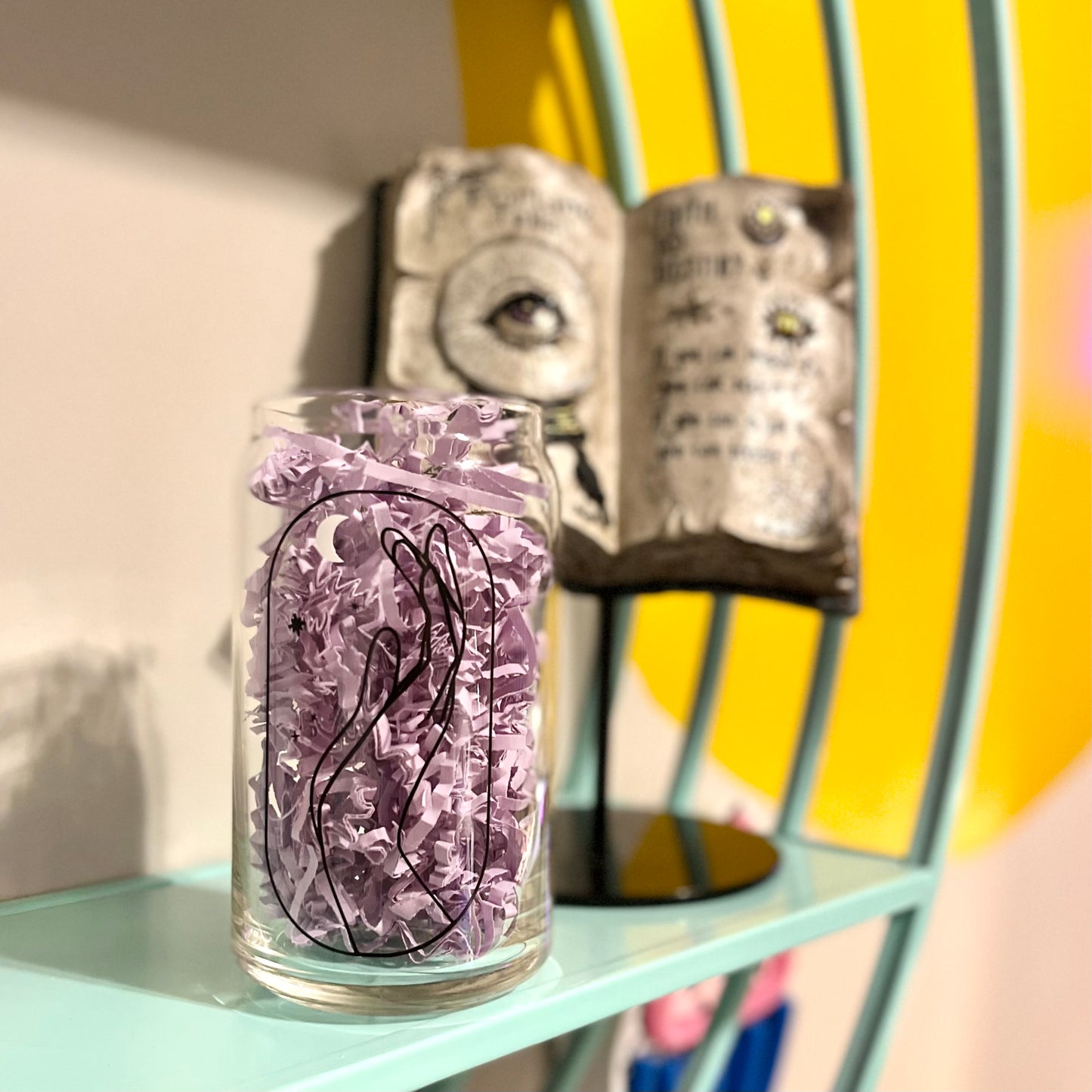 Magical Hands Beer Can Glass
