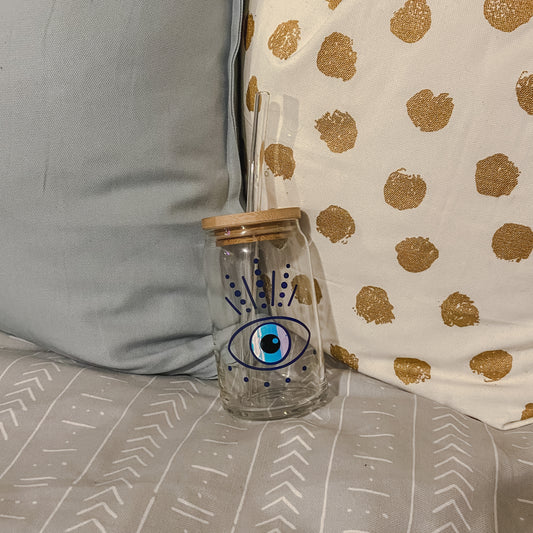 Evil Eye Beer Can Glass 16oz