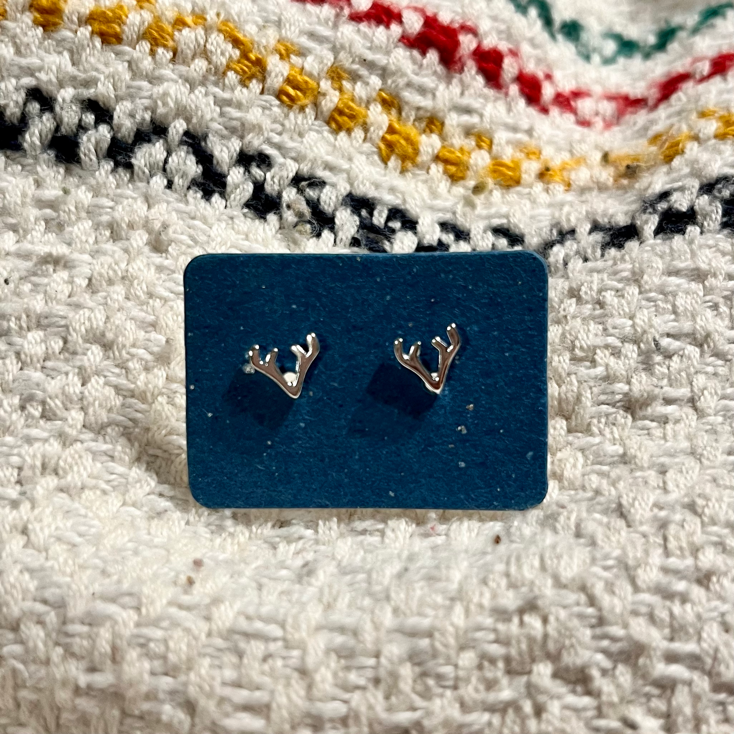 Minimalist Reindeer Antler Stud Earrings