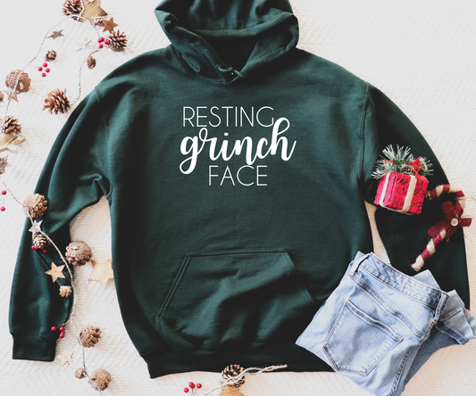 Resting Grinch Face Pullover Hoodie