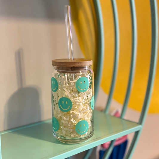 Smiley Face Beer Can Glass | 16oz