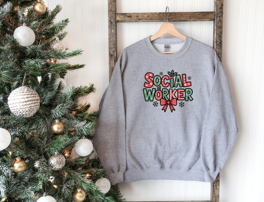 Festive Social Worker Christmas Sweatshirt
