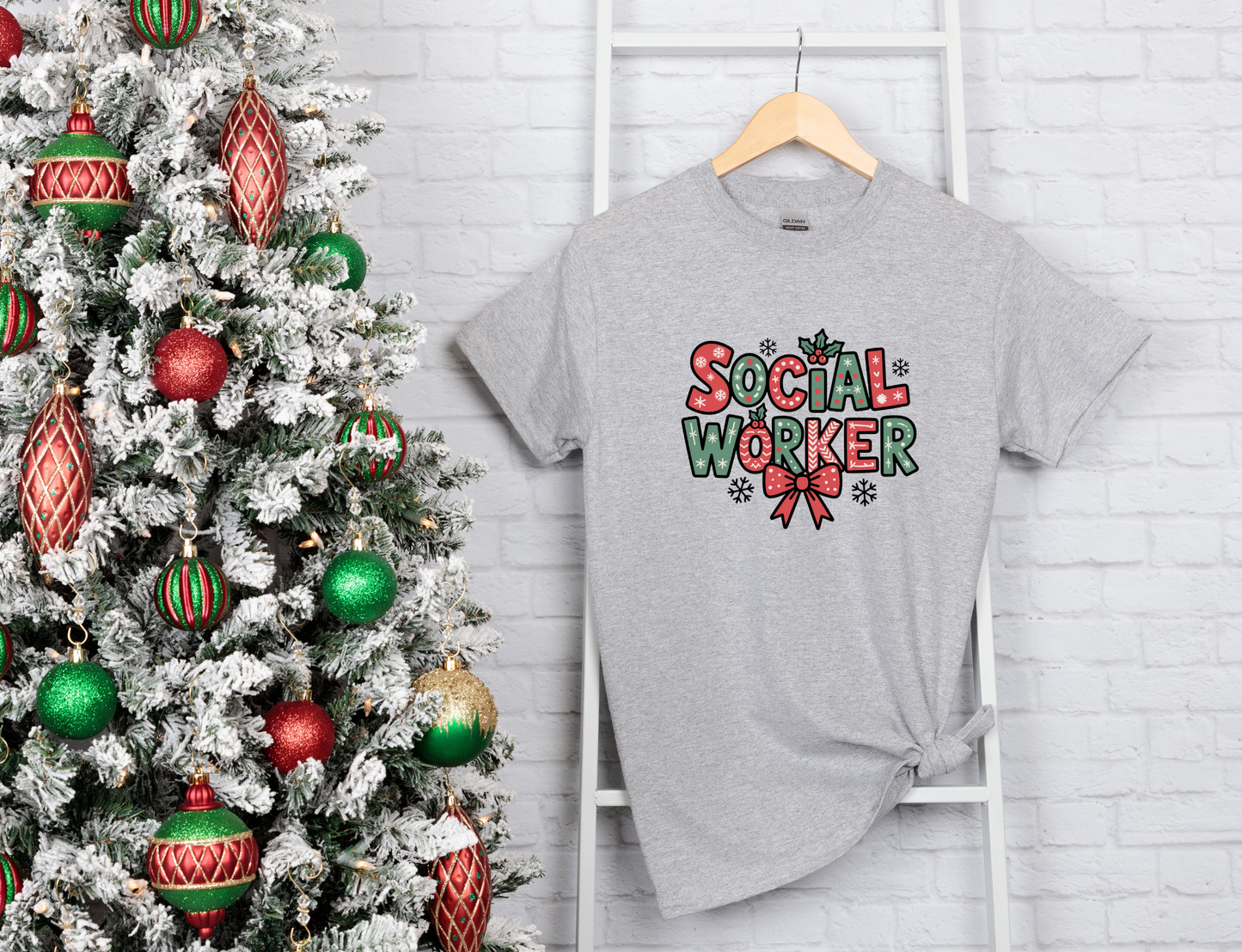 Festive Social Worker Christmas Tee