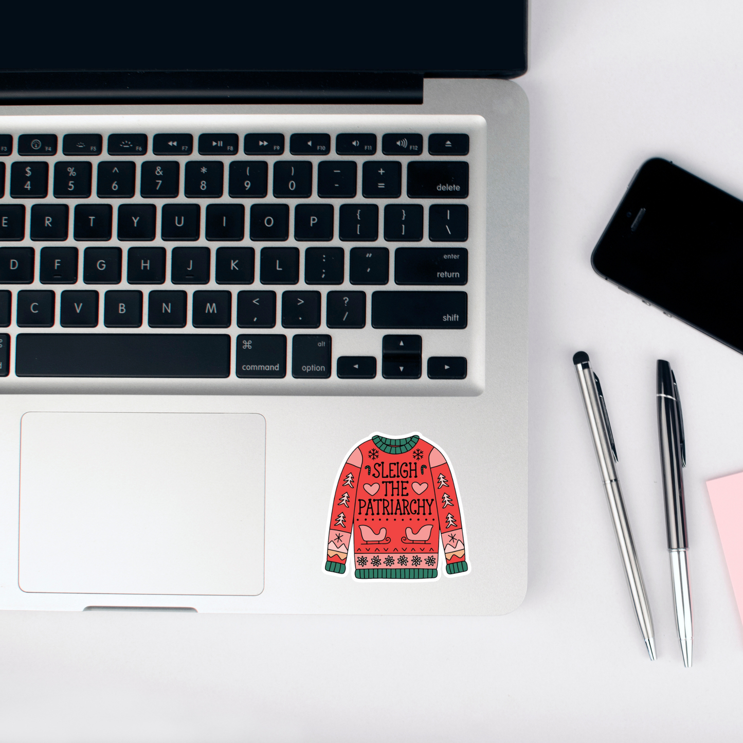 Sleigh the Patriarchy Ugly Christmas Sweater Sticker