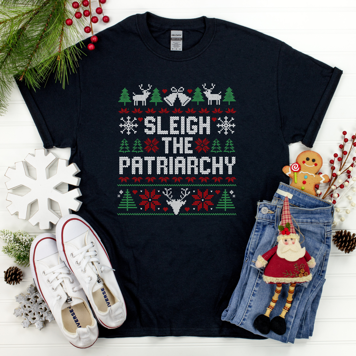 Sleigh the Patriarchy Christmas T-shirt