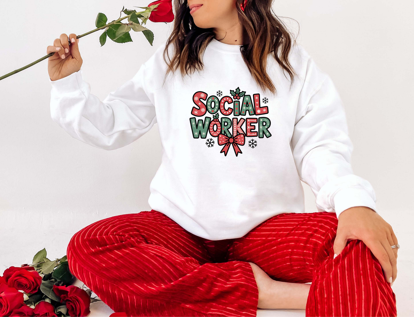 Festive Social Worker Christmas Sweatshirt
